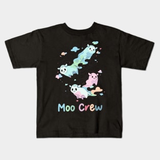 Adorable Ghost Cow Shirt, Moo Crew T-Shirt, Spooky Farm Animals Top, Funny Halloween Apparel, Farmers Haunted Gift Kids T-Shirt